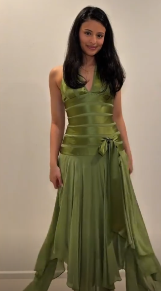 Chic Green Long Prom Dress Sheath Satin Evening Dress  ED10352
