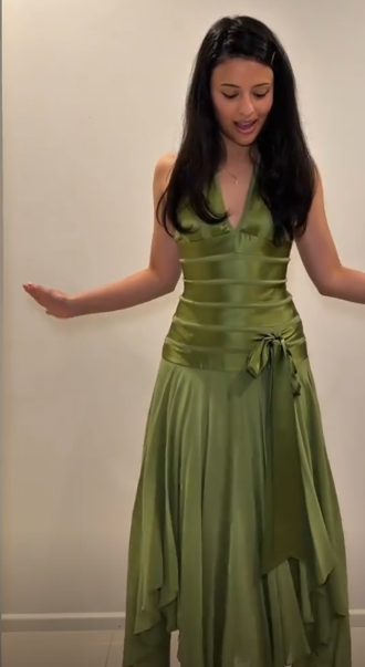 Chic Green Long Prom Dress Sheath Satin Evening Dress  ED10352
