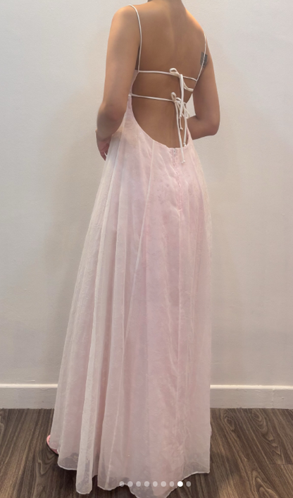 Chic Pink Long Prom Dress A-Line Satin Evening Dress ED10357