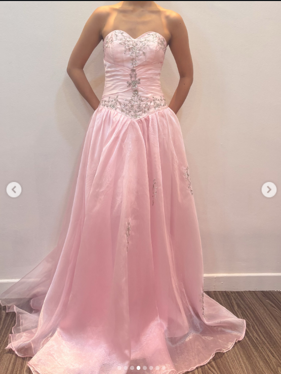 Chic Pink Long Prom Dress A-Line Satin Evening Dress ED10358