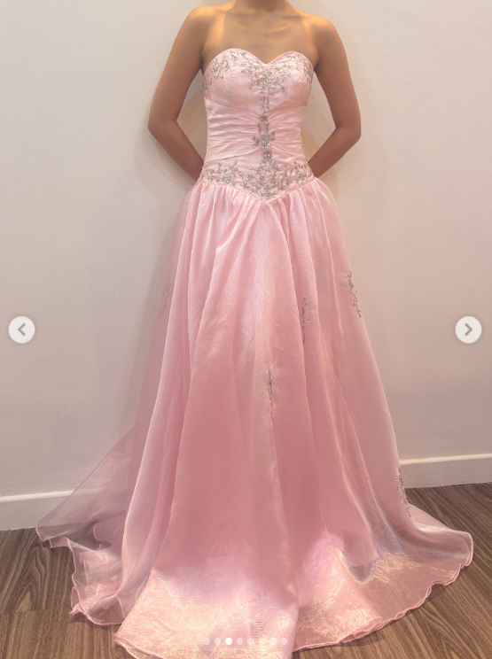 Chic Pink Long Prom Dress A-Line Satin Evening Dress ED10358