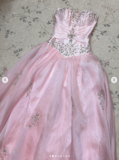 Chic Pink Long Prom Dress A-Line Satin Evening Dress ED10358