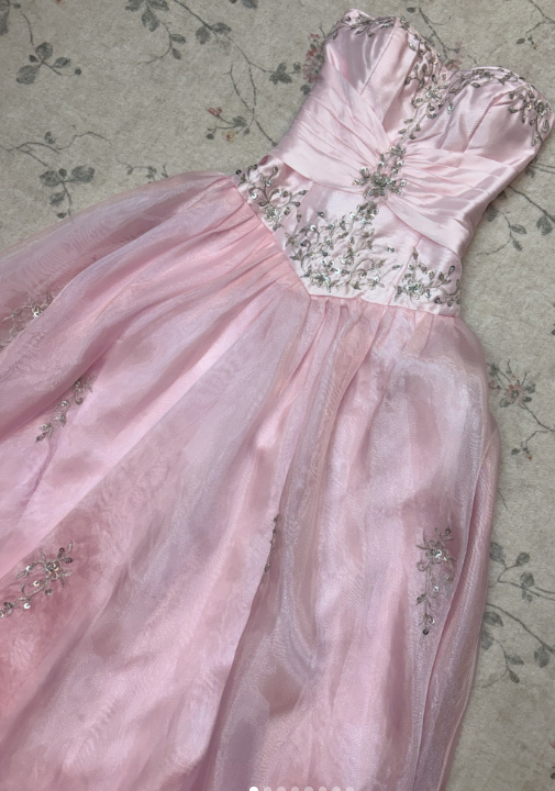 Chic Pink Long Prom Dress A-Line Satin Evening Dress ED10358