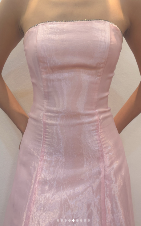 Chic Pink Long Prom Dress A-Line Tulle Evening Dress ED10359