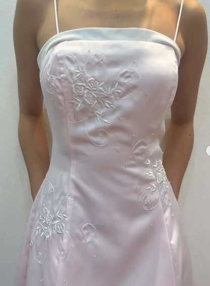Chic Pink Long Prom Dress A-Line Satin Evening Dress ED10360