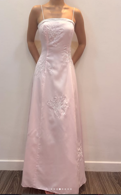 Chic Pink Long Prom Dress A-Line Satin Evening Dress ED10360
