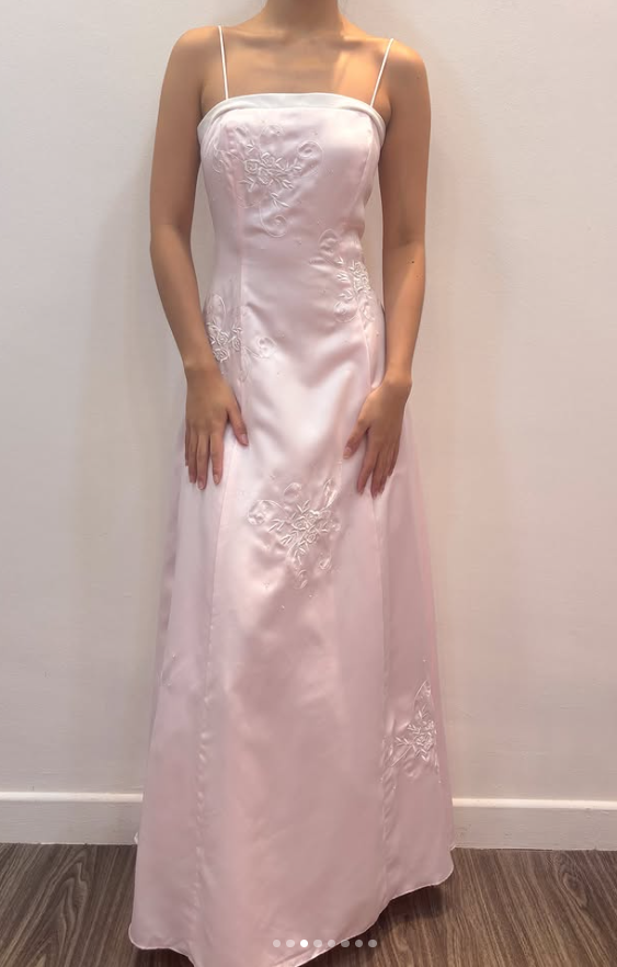 Chic Pink Long Prom Dress A-Line Satin Evening Dress ED10360
