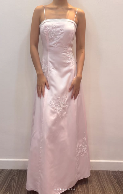 Chic Pink Long Prom Dress A-Line Satin Evening Dress ED10360
