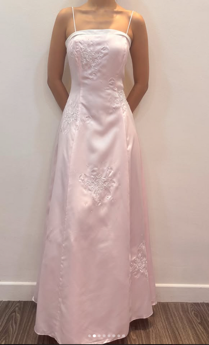 Chic Pink Long Prom Dress A-Line Satin Evening Dress ED10360
