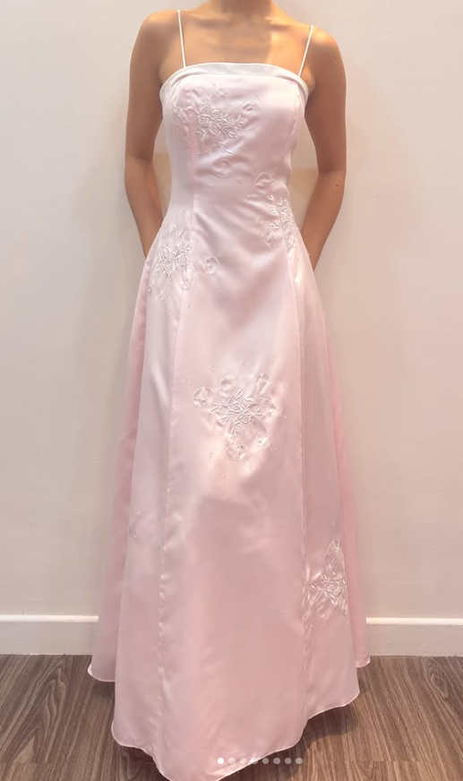 Chic Pink Long Prom Dress A-Line Satin Evening Dress ED10360