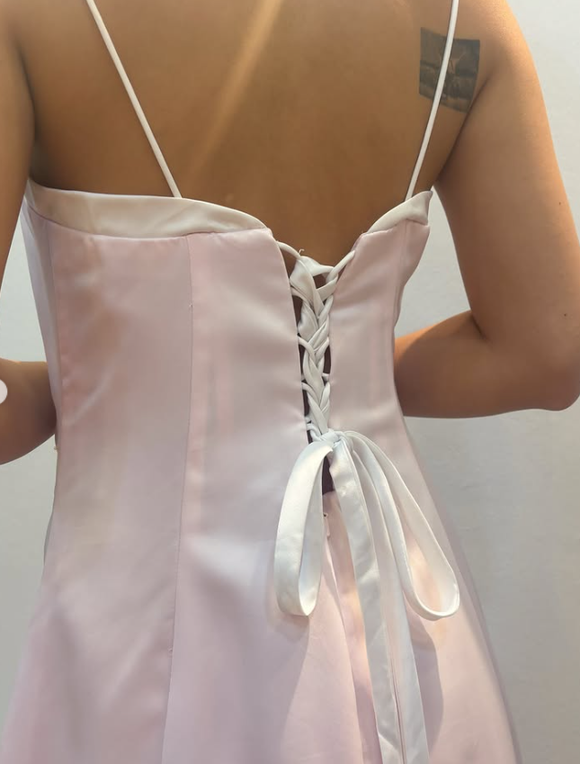 Chic Pink Long Prom Dress A-Line Satin Evening Dress ED10360