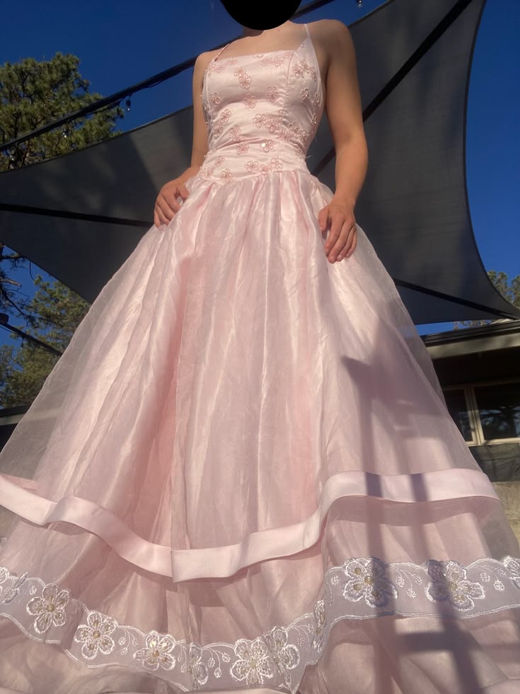 Chic Pink Long Prom Dress A-Line Tulle Evening Dress ED10361