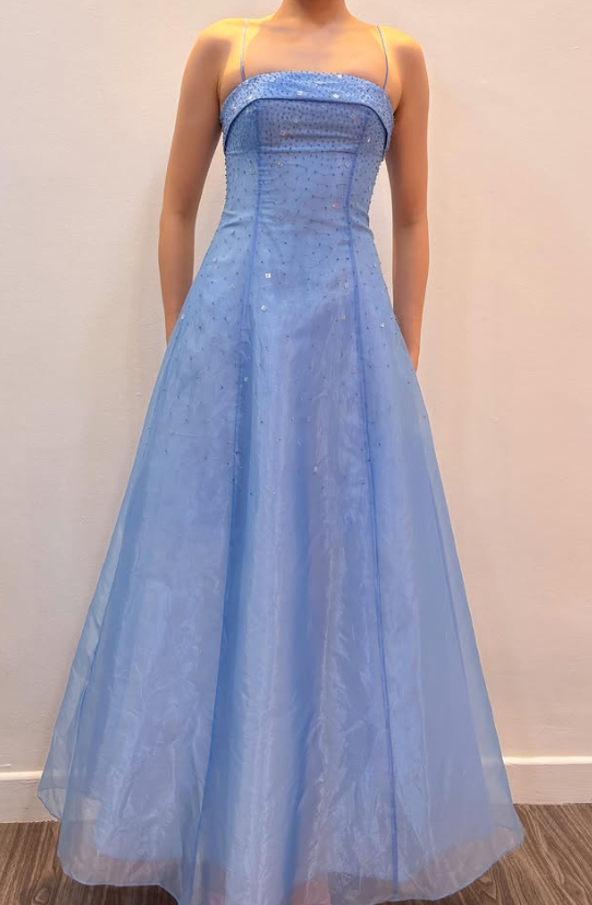 Chic Navy Blue Long Prom Dress A-Line Tulle Evening Dress ED10369