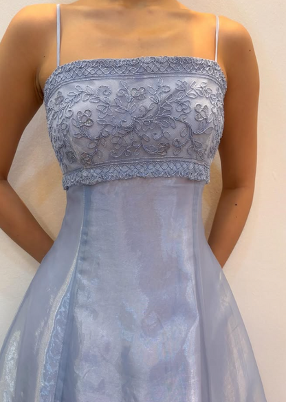 Chic Light Purple Long Prom Dress A-Line Beaded Tulle Evening Dress ED10374