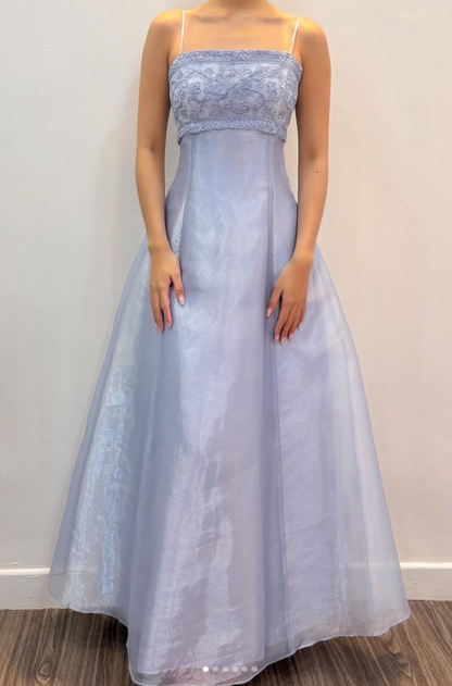 Chic Light Purple Long Prom Dress A-Line Beaded Tulle Evening Dress ED10374