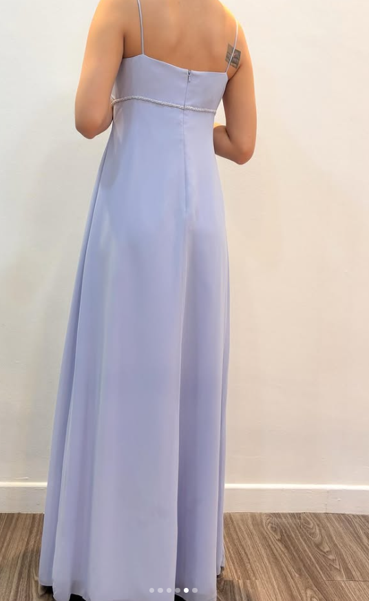 Chic Light Purple Long Prom Dress Sheath Chiffon Evening Dress ED10375