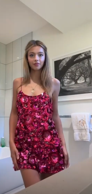 Bezauberndes rosa kurzes Heimkehrkleid Etui Pailletten Geburtstags-Kleid ED10403