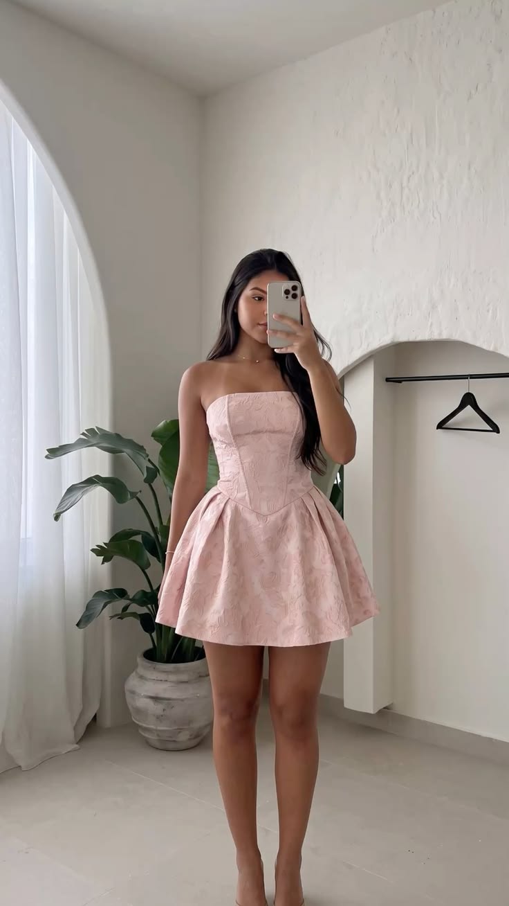 Charming Pink Short Homecoming Dress A-Line Satin Birthday Dress ED10409