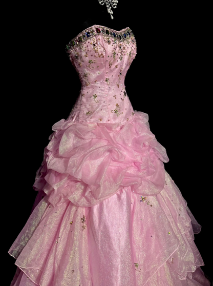 Gorgeous Pink Sweet 16 Dress A-Line Quiceanera DressTulle Birthday Dress ED10421