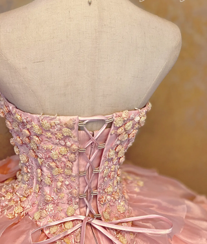 Gorgeous Pink Sweet 16 Dress Ball Gown Quiceanera DressTulle Birthday Dress ED10422