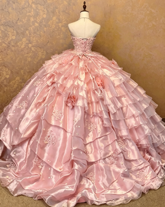 Gorgeous Pink Sweet 16 Dress Ball Gown Quiceanera DressTulle Birthday Dress ED10422