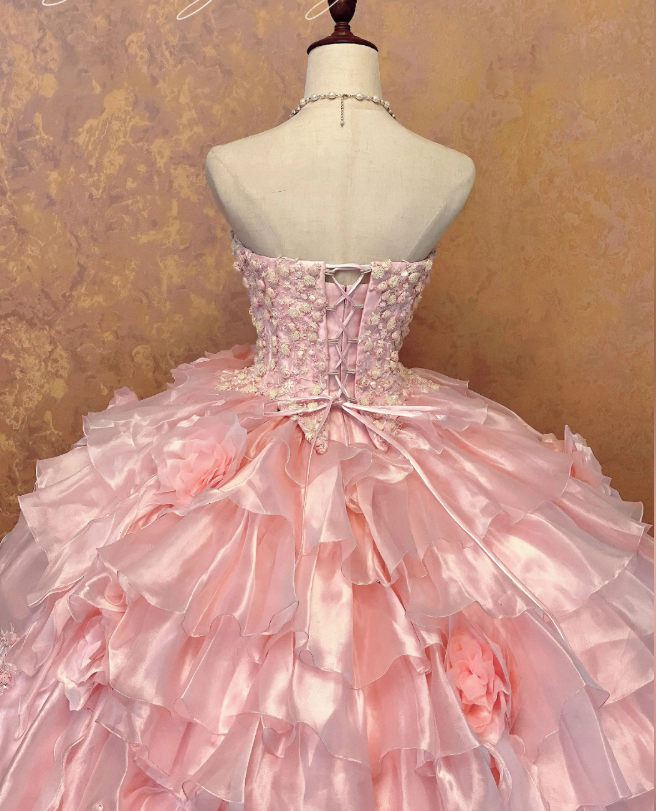 Gorgeous Pink Sweet 16 Dress Ball Gown Quiceanera DressTulle Birthday Dress ED10422