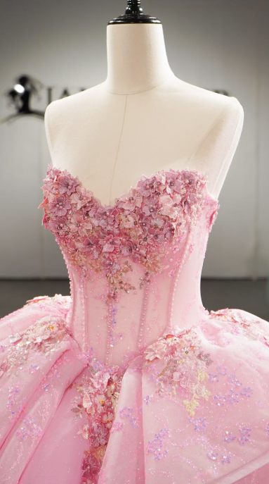 Gorgeous Pink Sweet 16 Dress Ball Gown Quiceanera DressTulle Birthday Dress ED10423