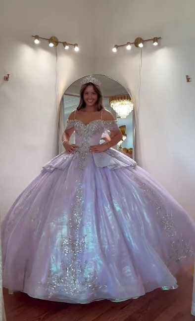 Gorgeous Purple Sweet 16 Dress Ball Gown Quiceanera DressTulle Birthday Dress ED10424