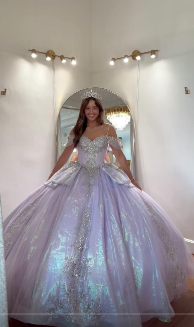 Gorgeous Purple Sweet 16 Dress Ball Gown Quiceanera DressTulle Birthday Dress ED10424