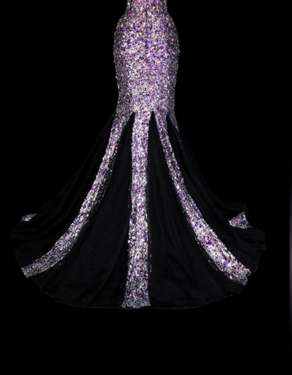 Chic Purple Prom Dress Mermaid Sequins Long Evening Dress ED10433
