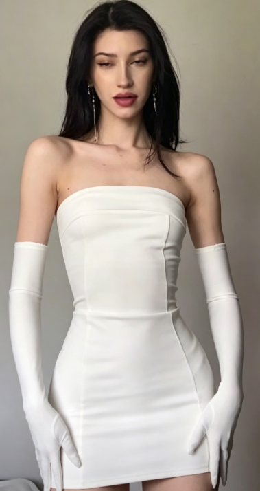 Charming White Short Homecoming Dress Sheath Chiffon Birthday Dress ED10458