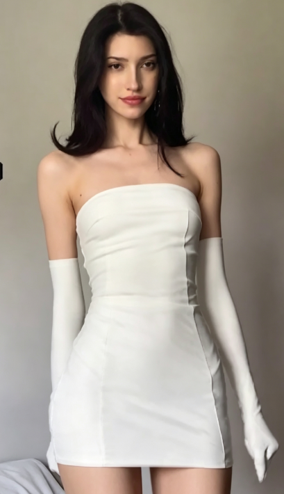 Charming White Short Homecoming Dress Sheath Chiffon Birthday Dress ED10458