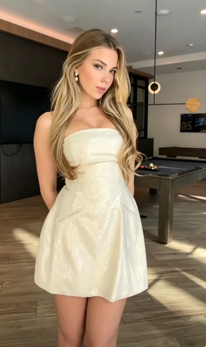 Charming White Short Homecoming Dress Sheath Sequins Birthday Dress ED10459