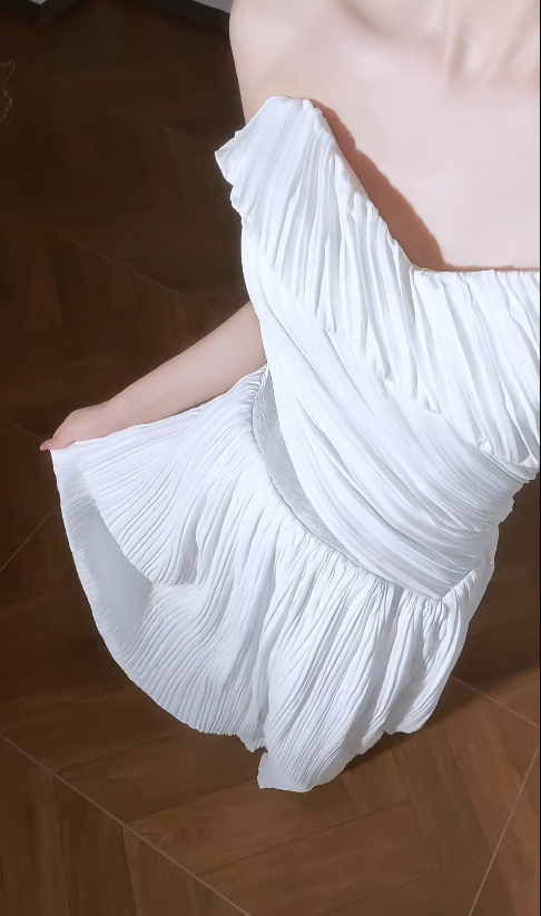 Chic White Sheath Chiffon Long Wedding Dress for Brides ED10468