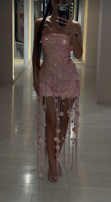 Pretty Pink Short Homecoming Dress Sheath Satin Birthday Dress ED10494