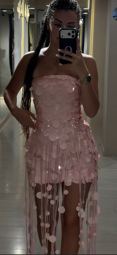 Pretty Pink Short Homecoming Dress Sheath Satin Birthday Dress ED10494