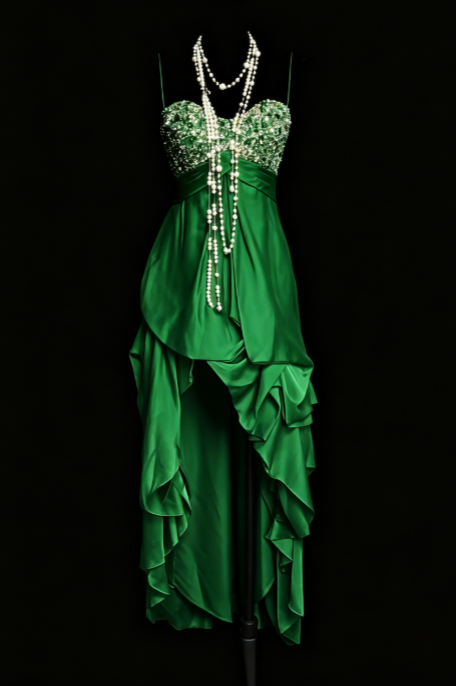 Pretty Green Short Homecoming Dress Sheath Satin Birthday Dress ED10531
