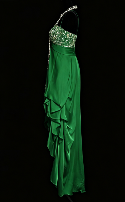 Pretty Green Short Homecoming Dress Sheath Satin Birthday Dress ED10531