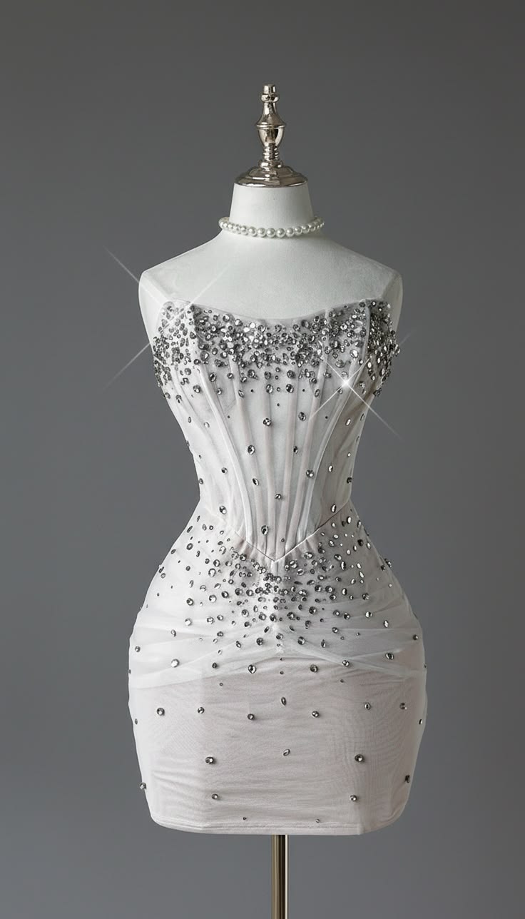 Chic White Short Homecoming Dress Sheath Tulle Birthday Dress ED10548