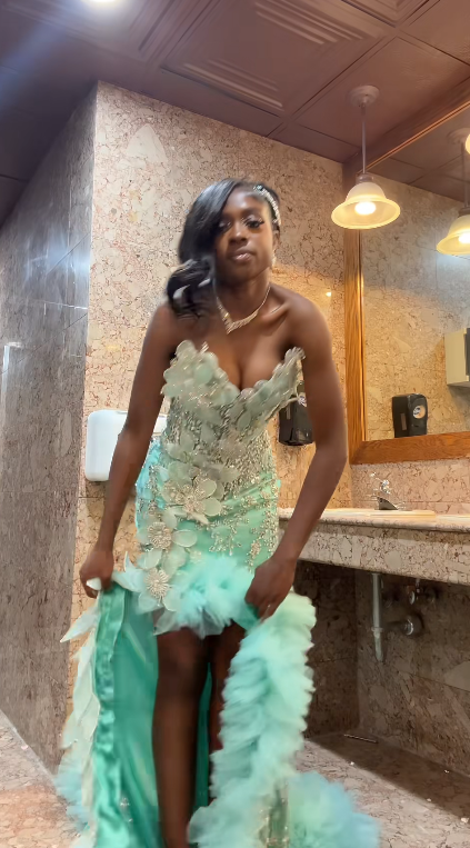 Elegant Green Prom Dress Sheath Tulle Beaded Long Evening Dress  ED10566