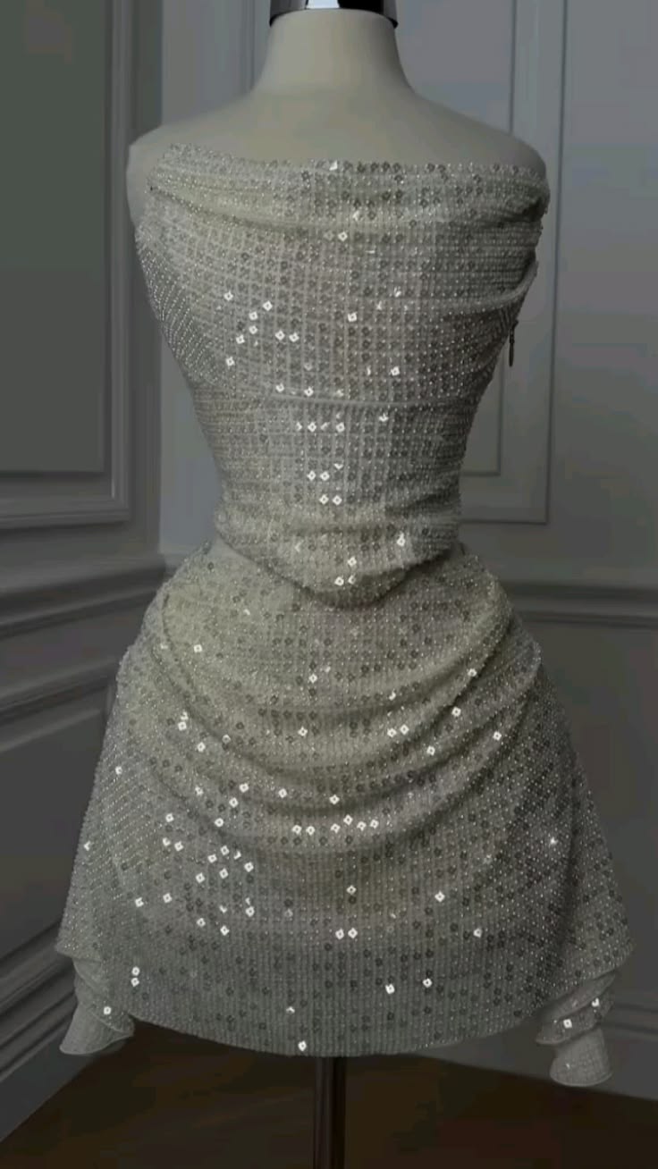 Elegant White Short Homecoming Dress Sheath Chiffon Sequins Birthday Dress ED10577