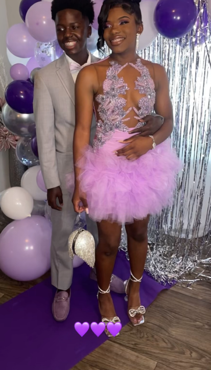 Elegant Pink Short Homecoming Dress Tulle Beaded Sheath Birthday Dress ED10593
