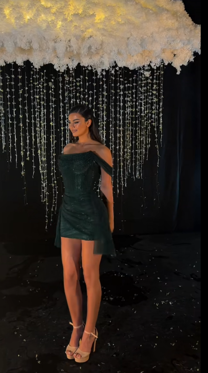 Elegant Dark Green Short Homecoming Dress Satin Sheath Birthday Dress ED10600