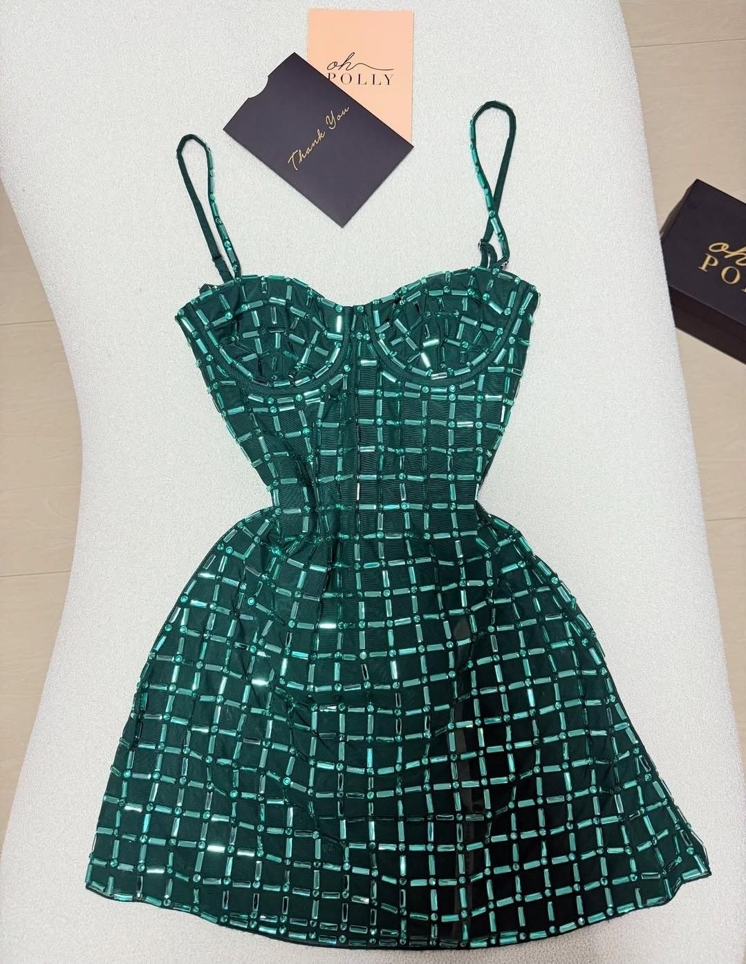 Gorgeous Peacock Green Short Homecoming Dress Sheath Chiffon Beaded Birthday Dress ED10606