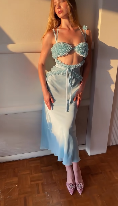 Fashion Blue Short Birthday Party Dress Sheath Satin Evening Dress ED10660