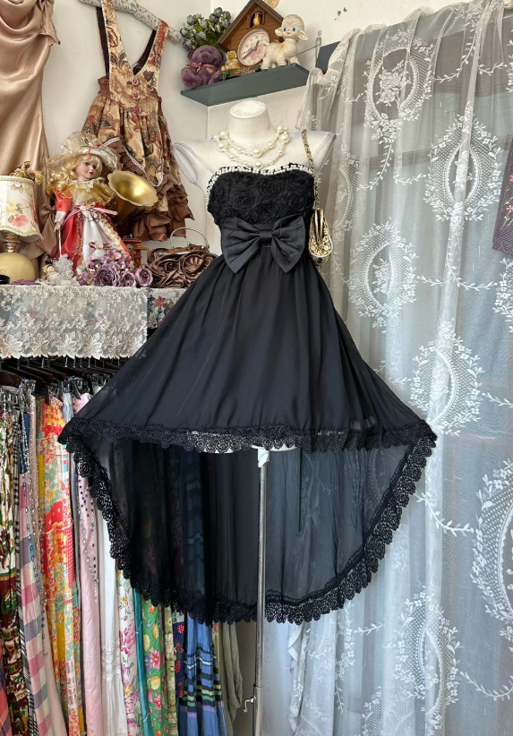 Chic Black Short Birthday Party Dress A-Line Chiffon Homecoming Dress ED10662