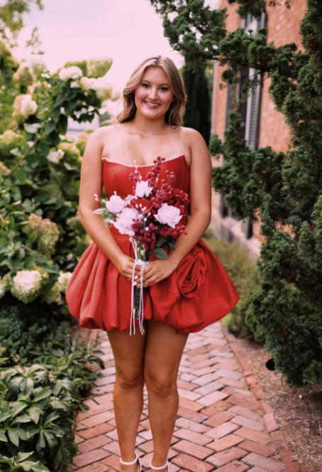 Chic Red Short Birthday Party Dress A-Line Satin Homecoming Dress ED10668