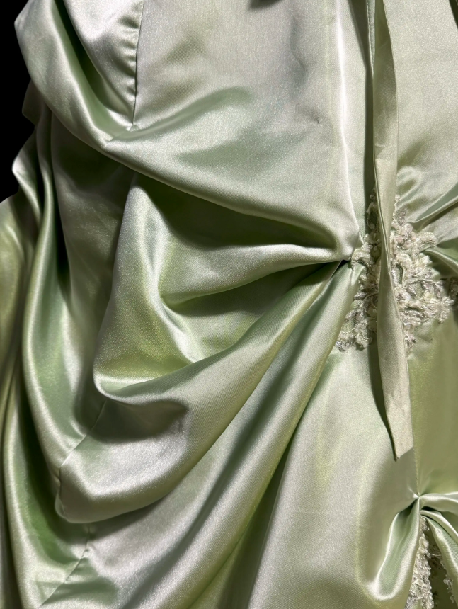 Chic Green Prom Dress Sheath Satin Long Evening Dress ED10683