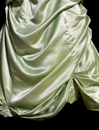 Chic Green Prom Dress Sheath Satin Long Evening Dress ED10683