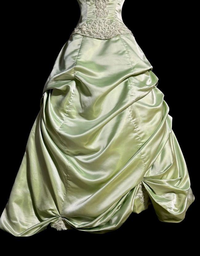 Chic Green Prom Dress Sheath Satin Long Evening Dress ED10683
